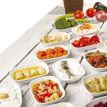 Appetizers & Mezze - Mediterranean mezze including hummus, baba ganoush, stuffed grape leaves and more at Pita House Long Island Medford NY