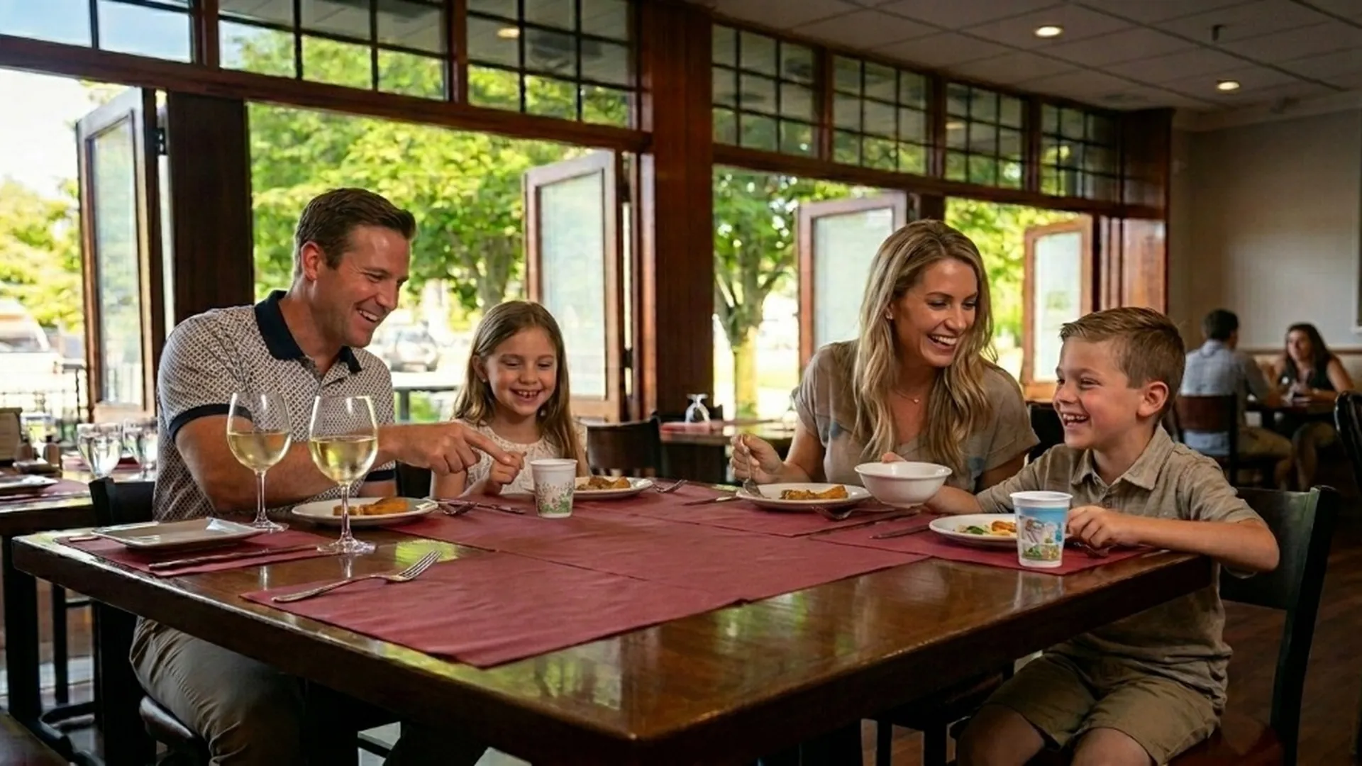 Family from Lake Grove, NY dining in at Pita House - Turkish kebabs, mezze and fresh pita